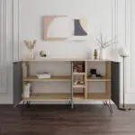 Μπουφές Σάμος 79 χρώμα sapphire oak – ανθρακί 142×35,6×83εκ. – εικόνα 2