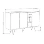 Μπουφές Σάμος 79 χρώμα sapphire oak 142×35,6×83εκ. – εικόνα 4