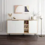 Μπουφές Σάμος 79 χρώμα sapphire oak – λευκό 142×35,6×83εκ.