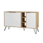 Μπουφές Σάμος 79 χρώμα sapphire oak – λευκό 142×35,6×83εκ. – εικόνα 3