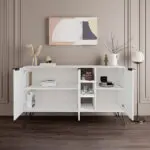 Μπουφές Σάμος 79 χρώμα λευκό 142×35,6×83εκ. – εικόνα 2