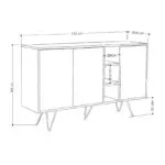Μπουφές Σάμος 79 χρώμα sandstone 142×35,6×83εκ. – εικόνα 4