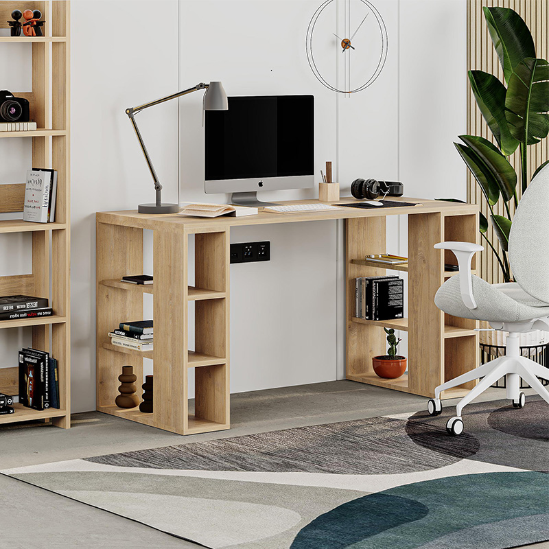 Γραφείο εργασίας Σαμοθράκη 38 χρώμα sapphire oak 140x60x75εκ