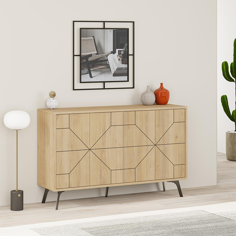 Μπουφές Βεργίνα 82 χρώμα sapphire oak 123x35x77,4εκ.