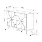 Μπουφές Βεργίνα 82 χρώμα sapphire oak 123x35x77,4εκ. – εικόνα 6