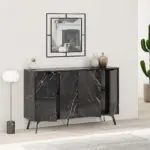 Μπουφές Βεργίνα 82 χρώμα μαύρο εφέ μαρμάρου 123x35x77,4εκ. – εικόνα 2