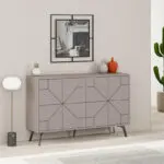 Μπουφές Βεργίνα 82 χρώμα ανοιχτή μόκα 123x35x77,4εκ.