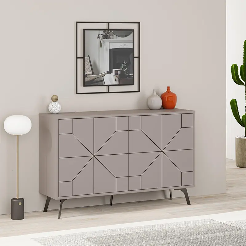 Μπουφές Βεργίνα 82 χρώμα ανοιχτή μόκα 123x35x77,4εκ.