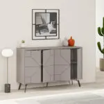 Μπουφές Βεργίνα 82 χρώμα ανοιχτή μόκα 123x35x77,4εκ. – εικόνα 2
