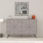 Μπουφές Βεργίνα 82 χρώμα ανοιχτή μόκα 123x35x77,4εκ. – εικόνα 3