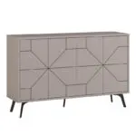 Μπουφές Βεργίνα 82 χρώμα ανοιχτή μόκα 123x35x77,4εκ. – εικόνα 5
