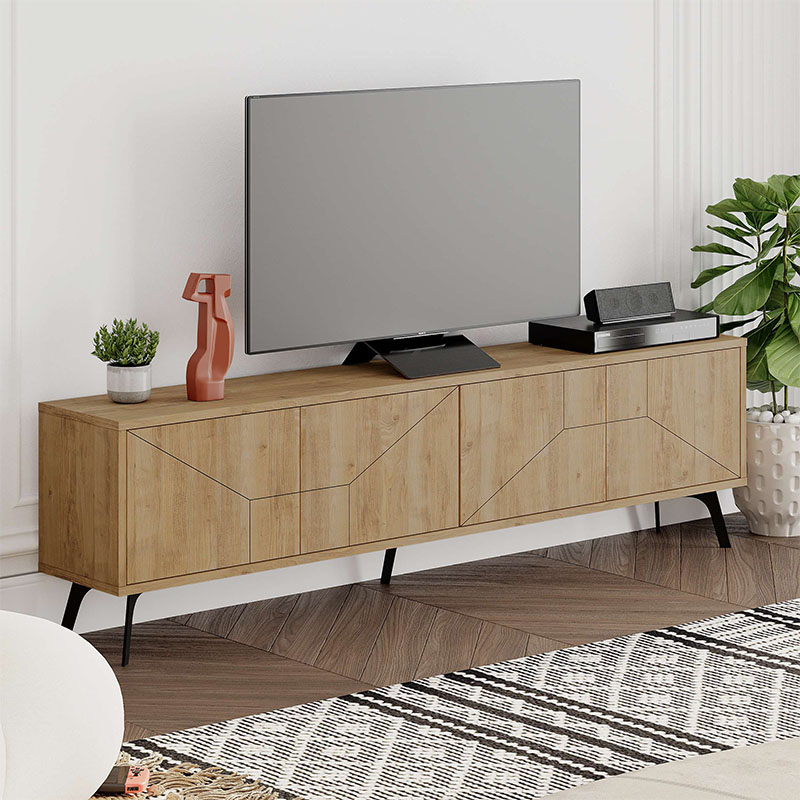 Έπιπλο τηλεόρασης Βεργίνα 82 χρώμα sapphire oak 180x29,6x50εκ.