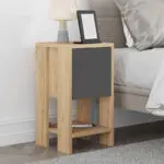 Κομοδίνο Δελφοί 88 χρώμα sapphire oak – ανθρακί 30x30x55εκ.