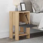 Κομοδίνο Δελφοί 88 χρώμα sapphire oak – ανθρακί 30x30x55εκ. – εικόνα 2