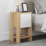 Κομοδίνο Δελφοί 88 χρώμα sapphire oak – λευκό 30x30x55εκ.