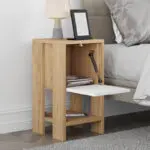 Κομοδίνο Δελφοί 88 χρώμα sapphire oak – λευκό 30x30x55εκ. – εικόνα 2
