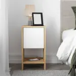 Κομοδίνο Δελφοί 88 χρώμα sapphire oak – λευκό 30x30x55εκ. – εικόνα 3
