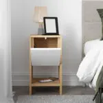 Κομοδίνο Δελφοί 88 χρώμα sapphire oak – λευκό 30x30x55εκ. – εικόνα 4