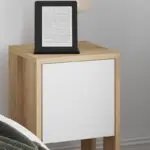 Κομοδίνο Δελφοί 88 χρώμα sapphire oak – λευκό 30x30x55εκ. – εικόνα 5