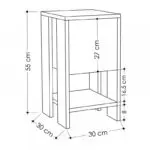 Κομοδίνο Δελφοί 88 χρώμα sapphire oak – λευκό 30x30x55εκ. – εικόνα 7