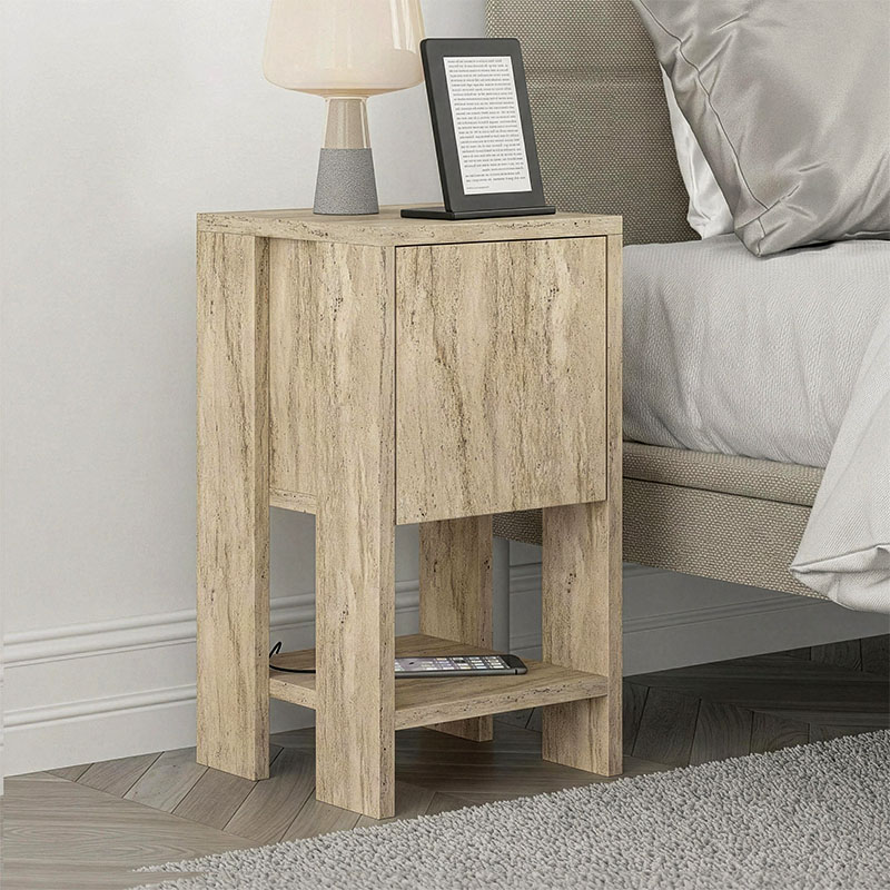 Κομοδίνο Δελφοί 88 χρώμα travertine 30x30x55εκ.