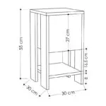 Κομοδίνο Δελφοί 88 χρώμα travertine 30x30x55εκ. – εικόνα 5