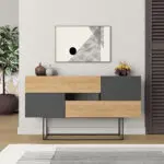 Μπουφές Ρόδος 73 sapphire oak – ανθρακί 145x40x82εκ.