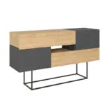 Μπουφές Ρόδος 73 sapphire oak – ανθρακί 145x40x82εκ. – εικόνα 4