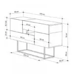 Μπουφές Ρόδος 73 sapphire oak – ανθρακί 145x40x82εκ. – εικόνα 5