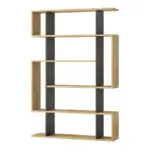 Βιβλιοθήκη Σκιάθος 60 χρώμα sapphire oak – ανθρακί 108x25x161εκ. – εικόνα 4