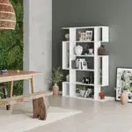 Βιβλιοθήκη Σκιάθος 60 χρώμα λευκό 108x25x161εκ. – εικόνα 3