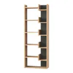 Βιβλιοθήκη Βεργίνα 58 χρώμα sapphire oak/ανθρακί 60x22x162εκ. – εικόνα 2