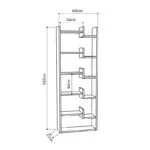 Βιβλιοθήκη Βεργίνα 58 χρώμα sapphire oak/ανθρακί 60x22x162εκ. – εικόνα 3