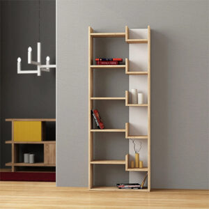 Βιβλιοθήκη Oppa χρώμα sapphire oak/λευκό 60x22x162εκ.