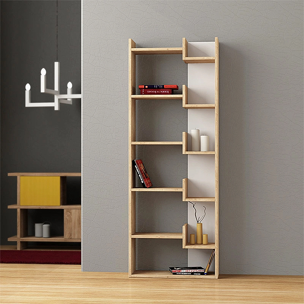 Βιβλιοθήκη Oppa χρώμα sapphire oak/λευκό 60x22x162εκ.