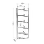 Βιβλιοθήκη Βεργίνα 58 χρώμα sapphire oak/λευκό 60x22x162εκ. – εικόνα 7