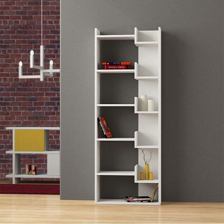 Βιβλιοθήκη Oppa χρώμα λευκό 60x22x162εκ.
