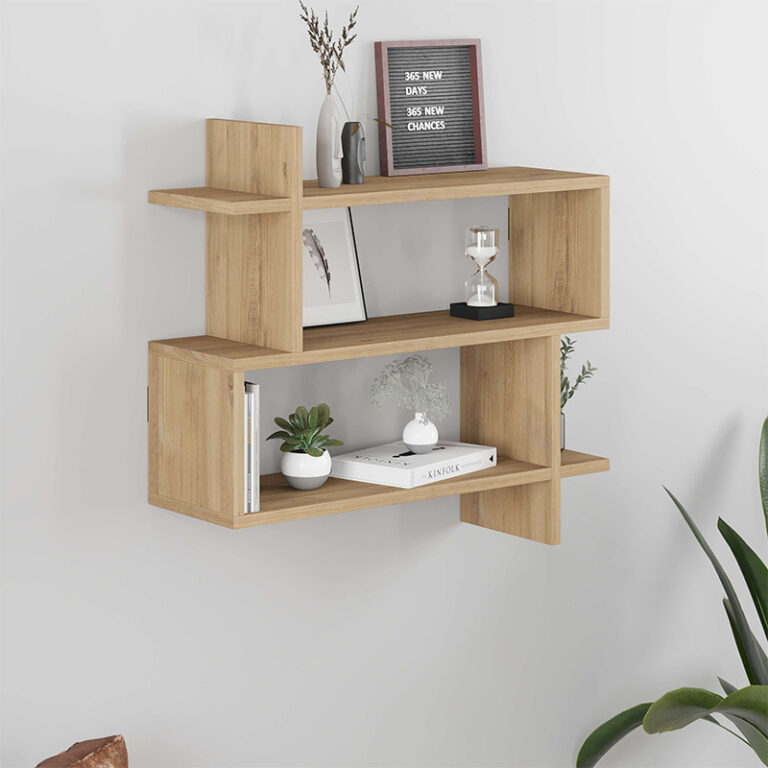Ραφιέρα τοίχου Paralel Megapap χρώμα sapphire oak 70x22x65εκ.