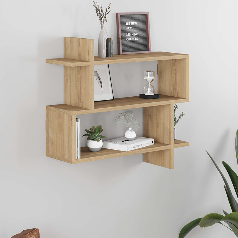 Ραφιέρα τοίχου Πάρος 19 χρώμα sapphire oak 70x22x65εκ.