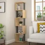 Βιβλιοθήκη Μυκήνες 39 χρώμα sapphire oak/ανθρακί 35x30x161εκ.