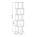 Βιβλιοθήκη Μυκήνες 39 χρώμα sapphire oak/ανθρακί 35x30x161εκ. – εικόνα 3