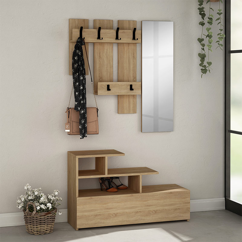Έπιπλο εισόδου Δήλος 89 χρώμα sapphire oak 100x30x61εκ.