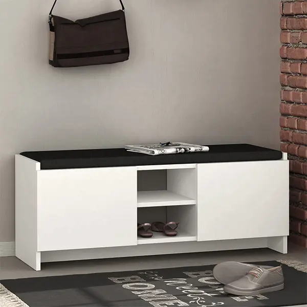 Παπουτσοθήκη Θάσος 96 χρώμα λευκό 110x37x43εκ.