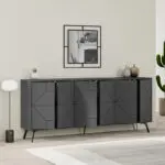 Μπουφές Βεργίνα 82 χρώμα ανθρακί 184x35x77,4εκ. – εικόνα 2