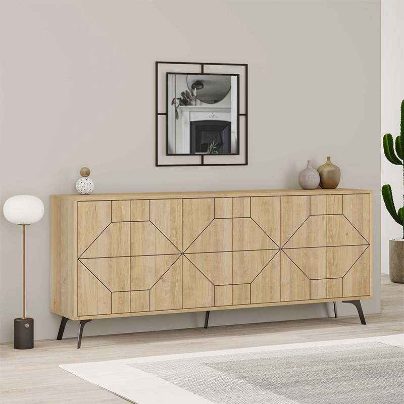 Μπουφές Βεργίνα 82 χρώμα sapphire oak 184x35x77,4εκ.