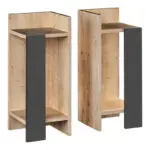 Κομοδίνο Πίνδος 97 σετ 2 τεμαχίων χρώμα sapphire oak – ανθρακί 25x27x60εκ.