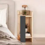 Κομοδίνο Πίνδος 97 σετ 2 τεμαχίων χρώμα sapphire oak – ανθρακί 25x27x60εκ. – εικόνα 4
