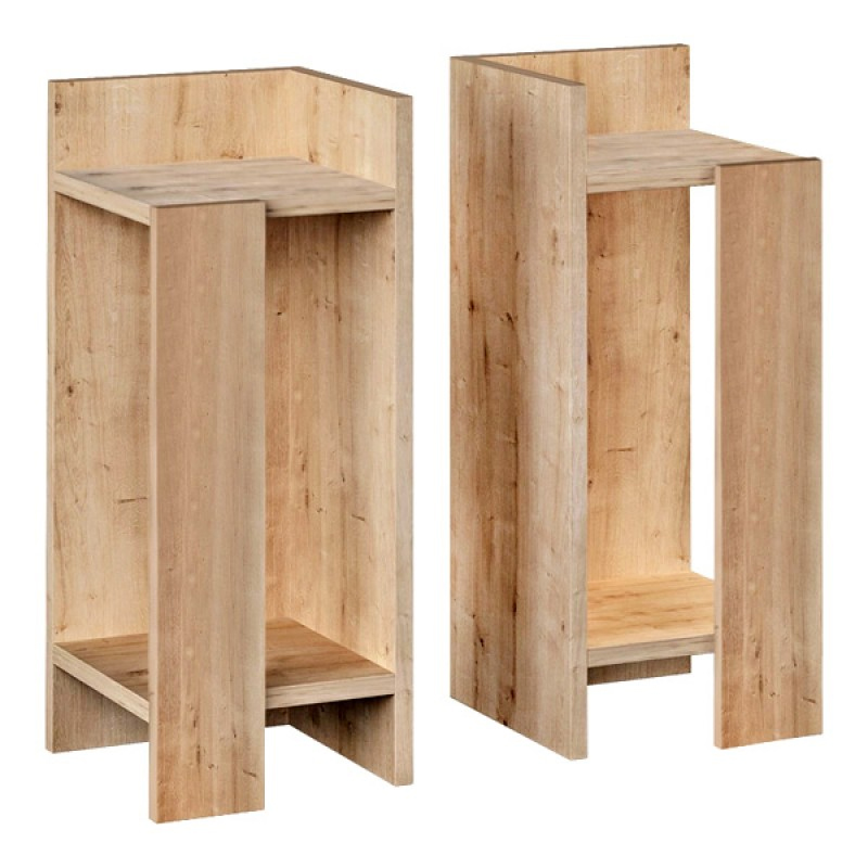 Κομοδίνο Πίνδος 97 σετ 2 τεμαχίων χρώμα sapphire oak 25x27x60εκ.