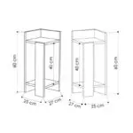 Κομοδίνο Πίνδος 97 σετ 2 τεμαχίων χρώμα sapphire oak 25x27x60εκ. – εικόνα 5