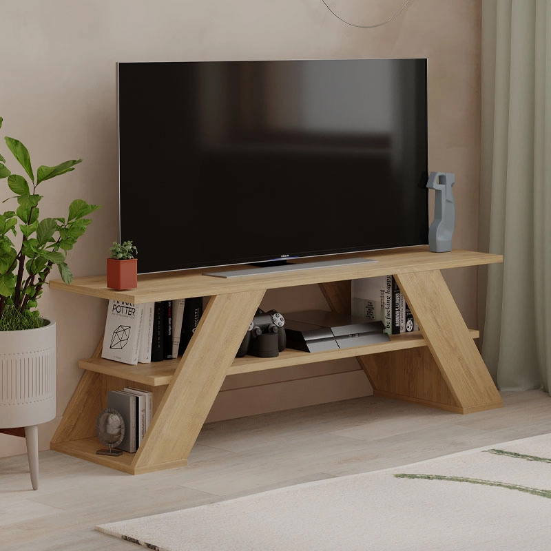 Έπιπλο τηλεόρασης Φολέγανδρος 81 χρώμα sapphire oak 120x33,5x40εκ.